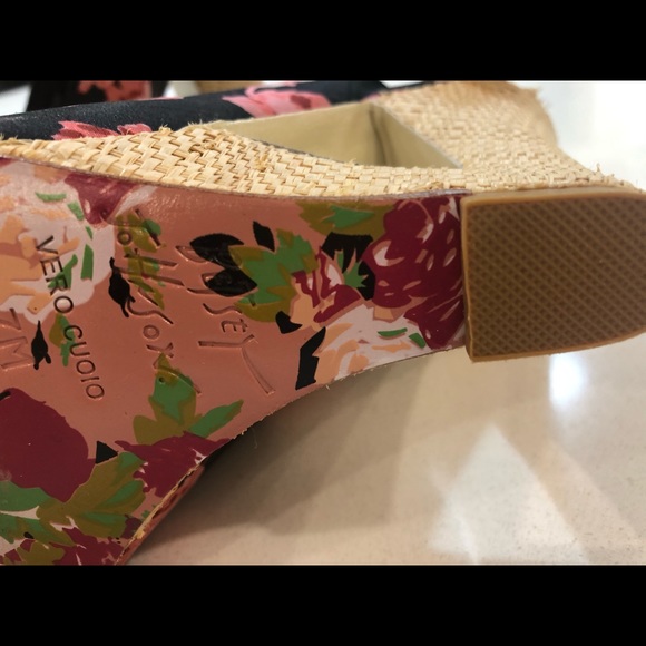 Betsey Johnson Floral Shoes with Raffia Heel - Picture 4 of 11